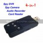 4-in-1 Slim USB DVR with Card Reader and Audio Recorder, Hidden Camera(QW089)