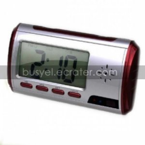 Digital Alarm Clock with Hidden Surveillance Camera