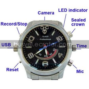 Motion-Activated Waterproof Spy Watch Cameras with Stainless Steel Casing Hidden Camera