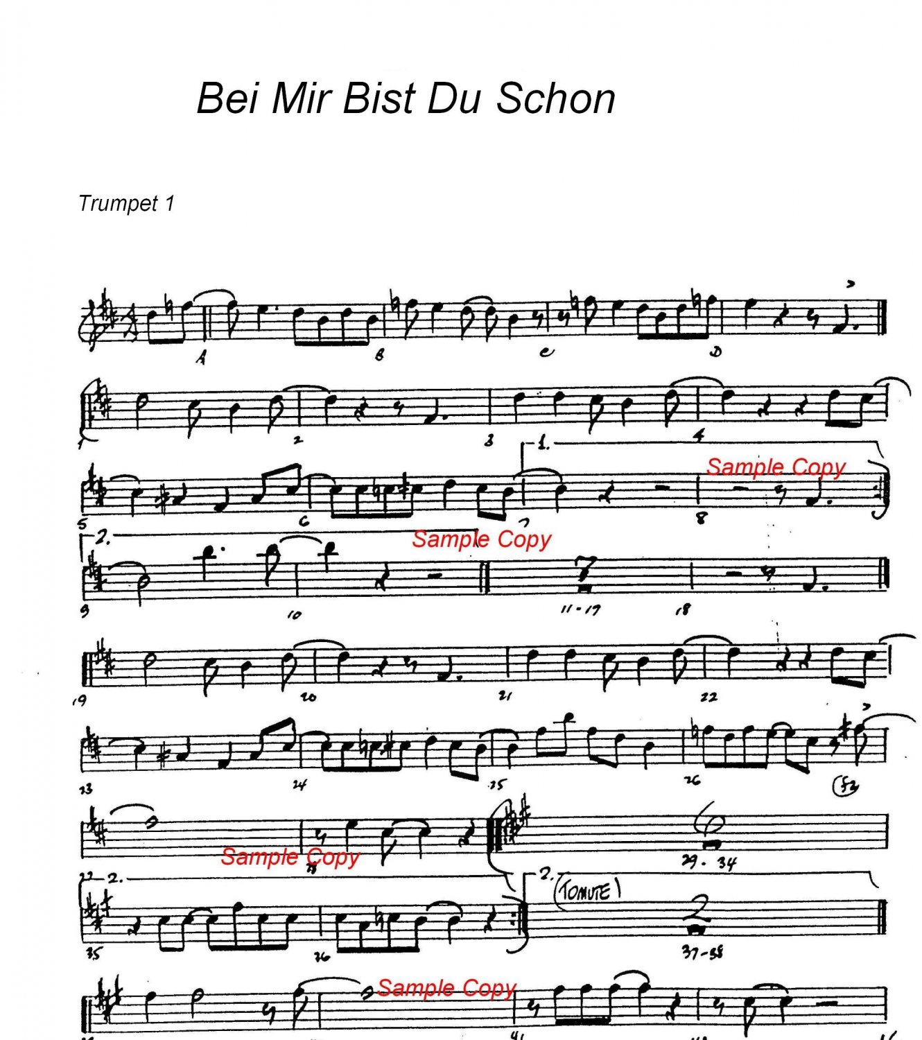 Big Band Arrangement Music Chart Bei Mir Bist Du Schon Pdf