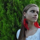 Red & Black Feather Earrings