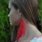 Red & Black Feather Earrings