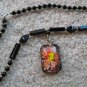 Tropical flower Lampwork Glass Pendant Necklace C