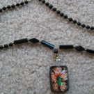 Tropical flower Lampwork Glass Pendant Necklace F