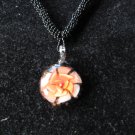 Tropical flower Lampwork Glass Pendant Necklace G
