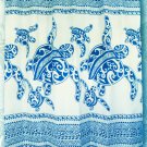 Hawaiian Tropical Fabric Shower Curtain ( Honu Turtle Family, Navy Blue)