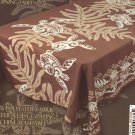 Hawaiian Tropical Fabric Tablecloth 60-inch By 60-inch (Honu Turtle and Monstera, Brown color)