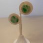 Old jade carved stud earrings 14kt gold