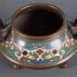 Chinese brass and champleve enamel censer