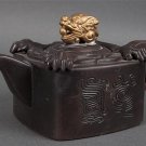 Chinese brown earthenware miniature teapot