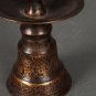 Pair of Chinese patinated metal altar candlesticks