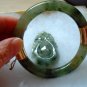 Vintage 14K Hinge Translucent Green Jade with Veining Bracelet & Match Certified Pendant