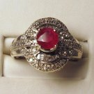Diamonds 0.50ct Ruby Gemstone 6mm 14K White Gold Ring Diamonds 0.50ct Ruby Gemstone 6mm 14K White Gold Ring