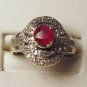 Diamonds 0.50ct Ruby Gemstone 6mm 14K White Gold Ring