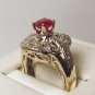 Diamonds 0.50ct Ruby Gemstone 6mm 14K White Gold Ring