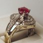 Diamonds 0.50ct Ruby Gemstone 6mm 14K White Gold Ring