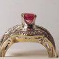 Diamonds 0.50ct Ruby Gemstone 6mm 14K White Gold Ring