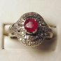 Diamonds 0.50ct Ruby Gemstone 6mm 14K White Gold Ring