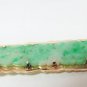 Vintage Mid Century Modernist 14KT Heavy Gold Mount Well Carved Apple Green and White Jade Pendant.