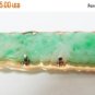 Vintage Mid Century Modernist 14KT Heavy Gold Mount Well Carved Apple Green and White Jade Pendant.