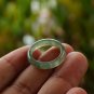 100% Real Natural Untreated Translucent Light Green Jadeite Jade Thin Ring 7
