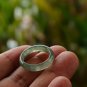 100% Real Natural Untreated Translucent Light Green Jadeite Jade Thin Ring 7