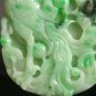 Antique Old Genuine Natural Grade A Jadeite Emerald Jade Pendant Netsuke PHOENIX