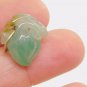 ESTATE 14K YELLOW GOLD CARVED GREEN/YELLOW JADE PEACH PENDANT 3.0g 7/8" W/ BALE