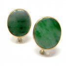 14k Yellow Gold Jadeite A Jade Screw On Earrings 15x13mm 14k Yellow Gold Jadeite A Jade Screw On Earrings 15x13mm