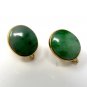 14k Yellow Gold Jadeite A Jade Screw On Earrings 15x13mm