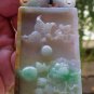 Certified Yellow Natural A Jade jadeite pendant Dragon Butterfly Orchid Flower