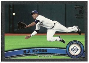 2011 TOPPS  2 Black #ed 52/60  B.J. Upton #556