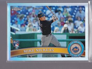 Mike Nickeas - Mets - 2011 Topps Chrome Refractor Rookie card