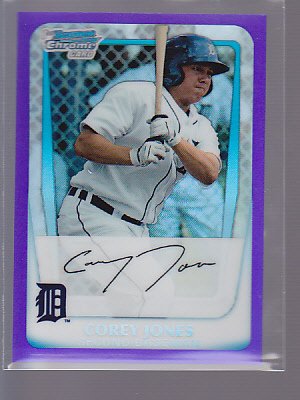 2011 BOWMAN CHROME PURPLE REF RC COREY JONES = 068/700