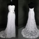 Simple A line Lace Bridal Dress