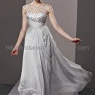 Modest Silver Prom Dress Formal Evening Dress