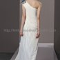 One Shoulder White and Blue Prom Dress 2012 Evening Dress