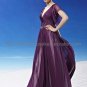 V-neck Purple Evening Dress