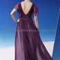 V-neck Purple Evening Dress