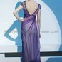 V-neck Cap Sleeve Purple Evening Dress Mother Dress