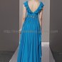 V-neck Blue Evening Dress