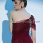 Sexy One shoulder Burgundy Evening Dress
