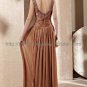 Coffee Beaded Sexy Evening Party Dress 2012