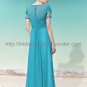Short Sleeve Blue Green Evening Party Dress