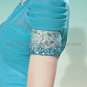 Short Sleeve Blue Green Evening Party Dress