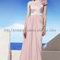One Shoulder Pink Prom Dress