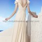 Light Yellow V-neck Prom Dress