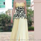 Floor Length Empire Yellow Prom Dress Evening Party Dress Bridesmaid Dress