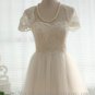 Vintage Lace Tulle Wedding Dress Bridal Gown Cap Sleeves Sweetheart Tulle Ball Gown Dress