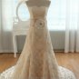 Vintage Inspired French Corded Lace Strapless Sweetheart Wedding Dress